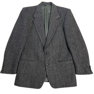 Harris Tweed Blazer Mens Size 40R Gray Red Line Slim Fit Sport Jacket